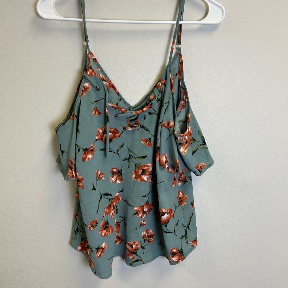 Daytrip Floral Camisole in Teal and Coral